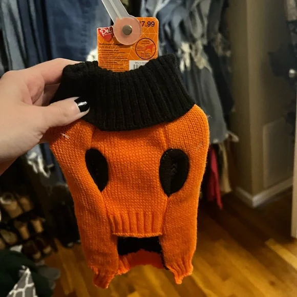 Pet Halloween Sweater with Ghost Design. Size XS. - Picture 2 of 2